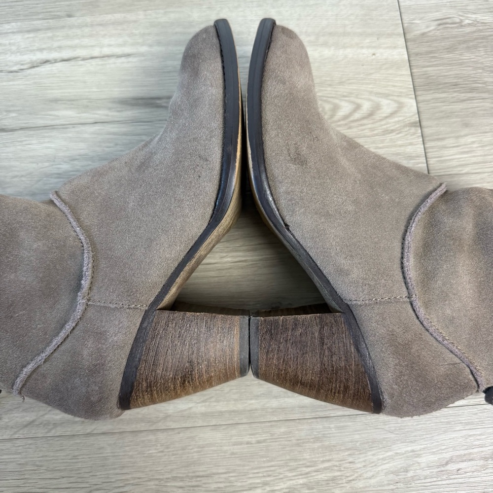 Steve‎ Madden Taupe Milaan Leather Suede Heeled Ankle Bootie - Picture 10 of 11